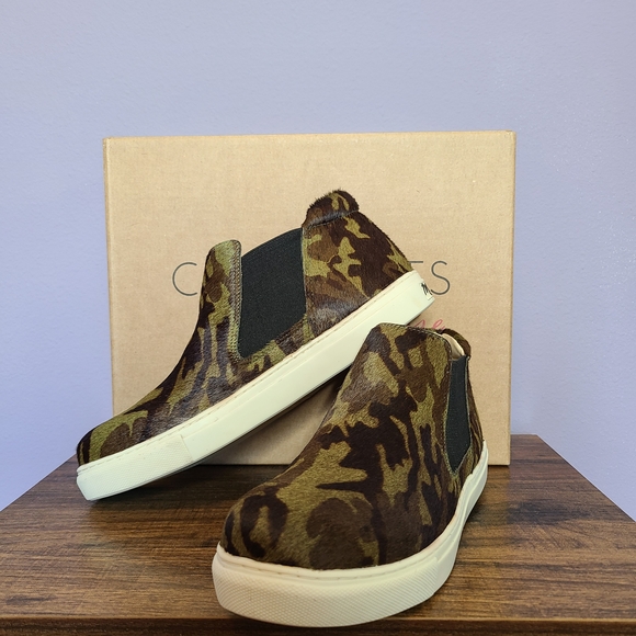Camo Cowhair Pull-On Sneakers - Picture 1 of 8